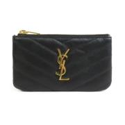 Pre-owned Coin Case Leder Zwart Yves Saint Laurent Vintage , Black , D...