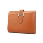 Pre-owned Leather wallets Hermès Vintage , Brown , Dames