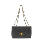 Pre-owned Leather chanel-bags Chanel Vintage , Black , Dames