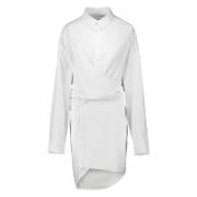 Witte minijurk met asymmetrische snit Laneus , White , Dames