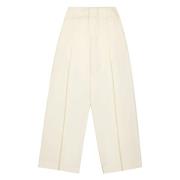 Loszittende high-waisted broek in crème Laneus , Beige , Heren