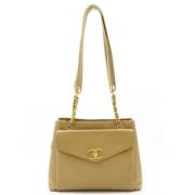 Pre-owned Leather chanel-bags Chanel Vintage , Beige , Dames