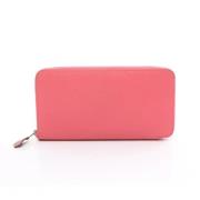 Pre-owned Leather wallets Hermès Vintage , Pink , Dames