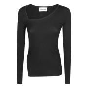 Asymmetrische Ribhals Top P.a.r.o.s.h. , Black , Dames