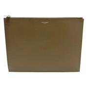 Pre-owned Leather clutches Yves Saint Laurent Vintage , Brown , Heren