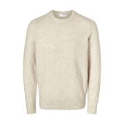 Gebreide Pullover Met Ronde Hals Selected Homme , Beige , Heren