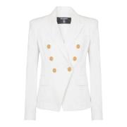 Denimjack met 6 knopen Balmain , White , Dames