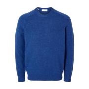 Gebreide Pullover Met Ronde Hals Selected Homme , Blue , Heren