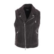 Shearling Motorjas Antraciet Brunello Cucinelli , Gray , Heren