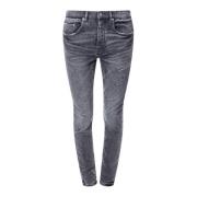 Slim Fit Katoenen Jeans met Logo Patch Purple Brand , Gray , Heren