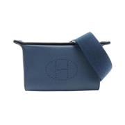 Pre-owned Leather shoulder-bags Hermès Vintage , Blue , Dames