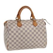 Pre-owned Canvas handbags Louis Vuitton Vintage , White , Dames