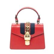 Pre-owned Leather handbags Gucci Vintage , Red , Dames