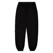 Zwarte sweatpants met palmprintlogo Laneus , Black , Dames