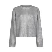 Zilveren Foil Gebreide Trui Co'Couture , Gray , Dames