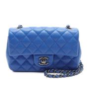 Pre-owned Leather shoulder-bags Chanel Vintage , Blue , Dames