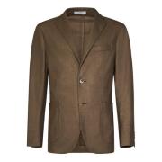 Bruine Wolblend Single-Breasted Blazer Boglioli , Brown , Heren