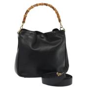 Pre-owned Leather handbags Gucci Vintage , Black , Dames