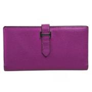 Pre-owned Leather wallets Hermès Vintage , Purple , Dames