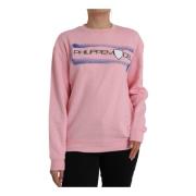 Roze Logo Print Katoenen Trui Philippe Model , Pink , Dames