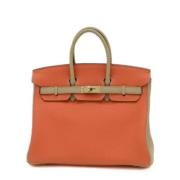 Pre-owned Leather handbags Hermès Vintage , Orange , Dames