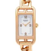 Pre-owned Rose Gold watches Hermès Vintage , White , Dames