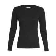 Kickie Rasmia Top Longsleeve T-shirt Moss Copenhagen , Black , Dames