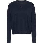 Klassieke Donkerblauwe Trui met Ronde Hals Tommy Jeans , Blue , Dames