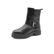 Zwarte leren enkellaarsjes Sibirien stijl Gioseppo , Black , Dames