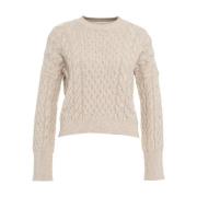 Bruine Gebreide Kleding Aw24 Stijlvol en Gezellig Kaos , Beige , Dames