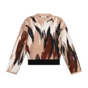 Trui met wollen afwerking Diane Von Furstenberg , Beige , Dames