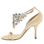 Pre-owned Satin sandals Jimmy Choo Pre-owned , Yellow , Dames