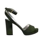 Laura platform sandaal in khaki suède Ines De La Fressange Paris , Gre...