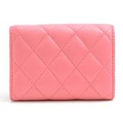 Pre-owned Leather wallets Chanel Vintage , Pink , Dames