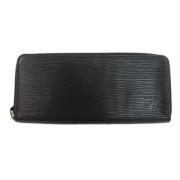 Pre-owned Leather wallets Louis Vuitton Vintage , Black , Dames