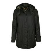 Halflange Fishtail Parka Jas Barbour , Green , Dames