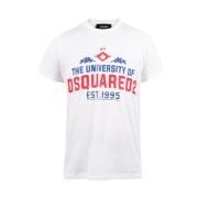 Grafische Print Katoenen T-shirt Mannen Dsquared2 , White , Heren