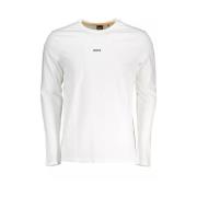 Biologisch Katoenen T-Shirt met Lange Mouwen en Logo Hugo Boss , White...