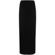 Zwarte Midi Rok met Zijsplit Norma Kamali , Black , Dames