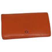 Pre-owned Leather wallets Chanel Vintage , Orange , Dames