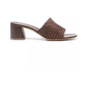 Bruine Hakken Sandalen Casadei , Brown , Dames