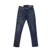 Stijlvolle Regular Fit Donkerblauwe Stretch Jeans Dondup , Blue , Here...