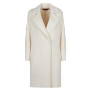 Alpaca Wol Revers Jas Max Mara Studio , White , Dames