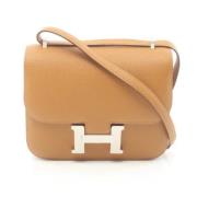 Pre-owned Leather shoulder-bags Hermès Vintage , Brown , Dames