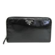 Pre-owned Leather wallets Prada Vintage , Black , Dames