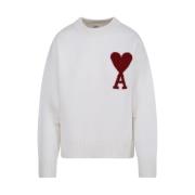 Off White/Red Sweatshirt Ami Paris , White , Dames