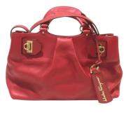 Pre-owned Leather handbags Salvatore Ferragamo Pre-owned , Red , Dames