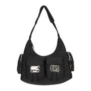 Denim Hobo Cargo Tas met G Gespen in Zwart Gaëlle Paris , Black , Dame...