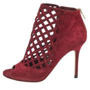 Pre-owned Suede boots Jimmy Choo Pre-owned , Red , Dames