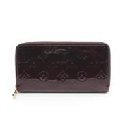 Pre-owned Leather wallets Louis Vuitton Vintage , Purple , Dames